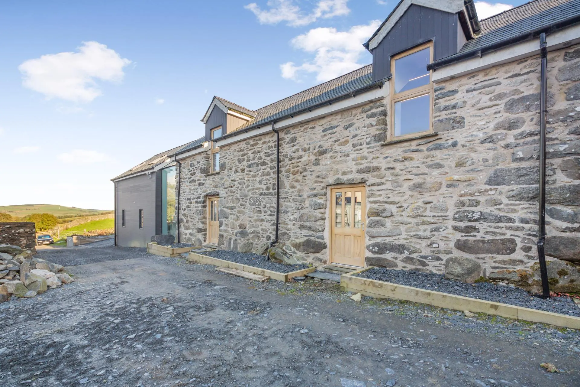 Traditional stone frontage of the house