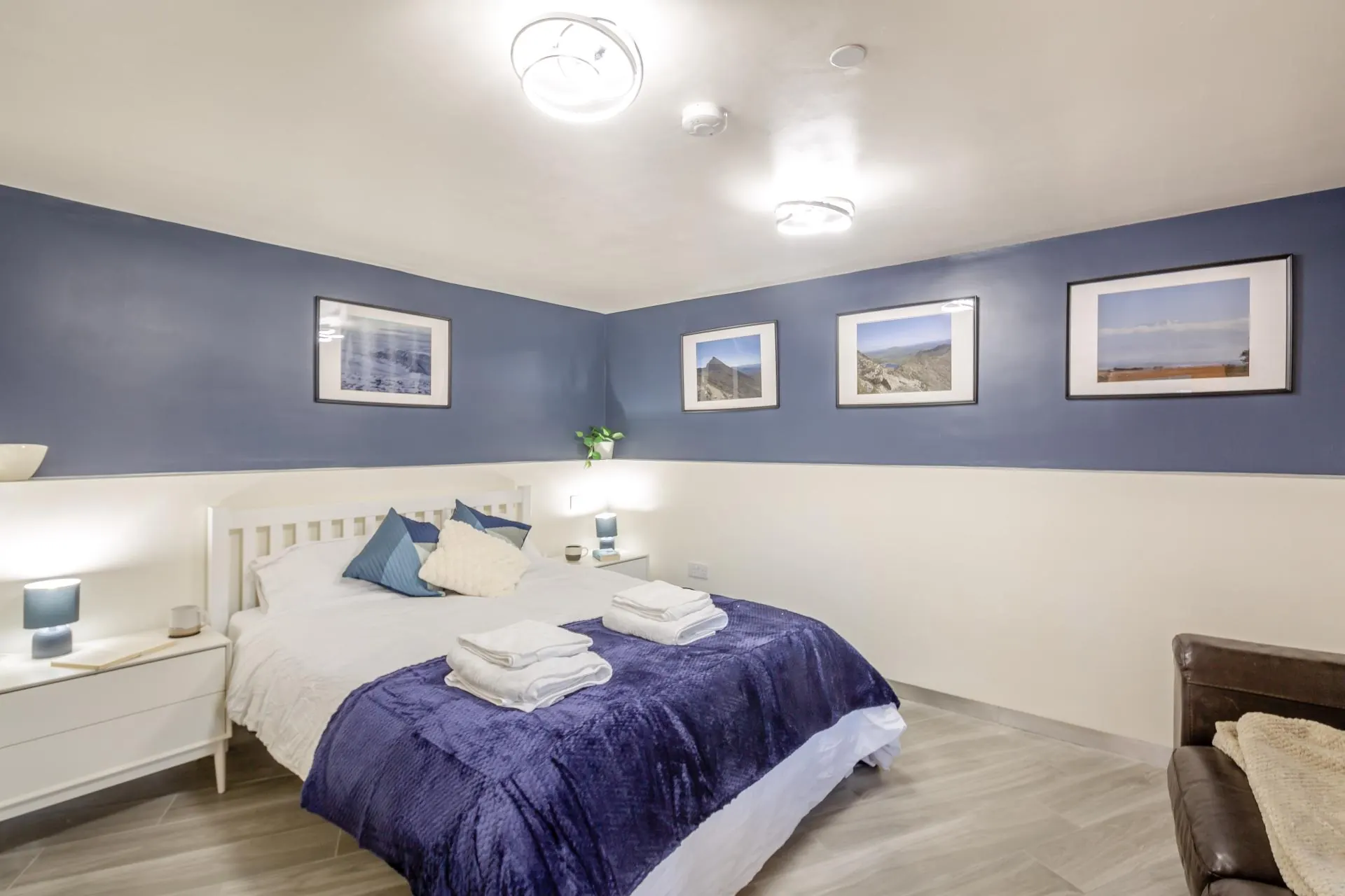 Master bedroom with king-size bed
