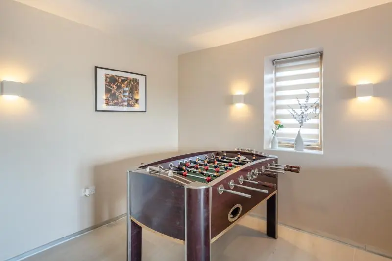 Table football by the window